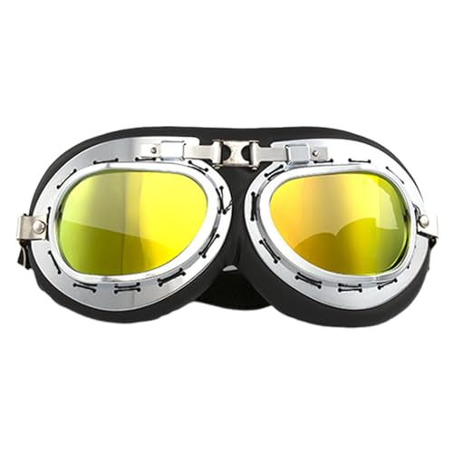 Ibuloule Motorradbrillen,Offroad-Brillen,Vintage Motorrad-Reitbrille | Outdoor-Brille mit verstellbaren Trägern, staubdichte Motorradbrille über Brille für Motorrad von Ibuloule