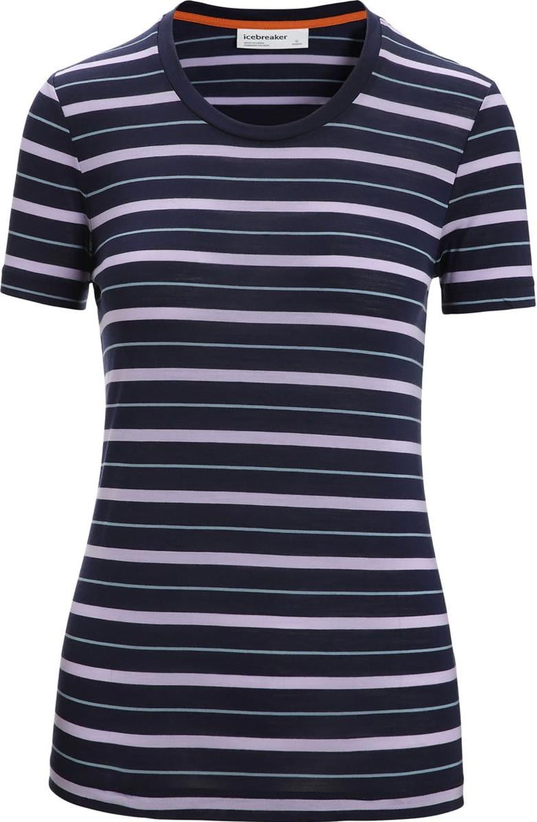 Icebreaker, Damen, Funktionsshirt, Wave Stripe (XL), Blau, XL von Icebreaker