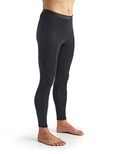 Icebreaker 100% Merinowolle Herren Base Layer - Everyday Leggings - 175 Ultralight Fabric Merino | Thermo Unterwäsche Männer Winter | Thermounterwäsche | Thermohose - Black/Monsoon, M von Icebreaker