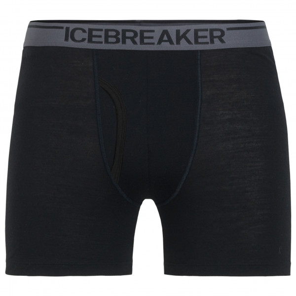 Icebreaker - Anatomica Boxers with Fly - Merinounterwäsche Gr M schwarz von Icebreaker