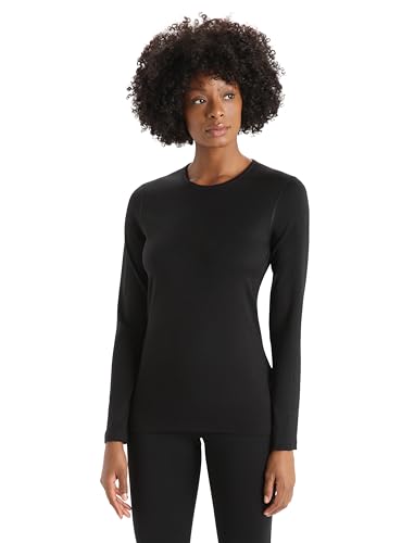 Icebreaker Damen Funktionsshirt 200 Oasis LS Crewe, Black, L, 104375001L von Icebreaker