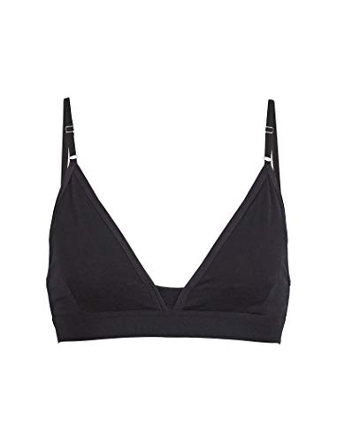 Icebreaker Merinowolle Damen Unterwäsche | Zero Feel BH | Sport BH Fitness | Bügelloser BH | Comfort BH | Invisible Bra - Schwarz, XL von Icebreaker