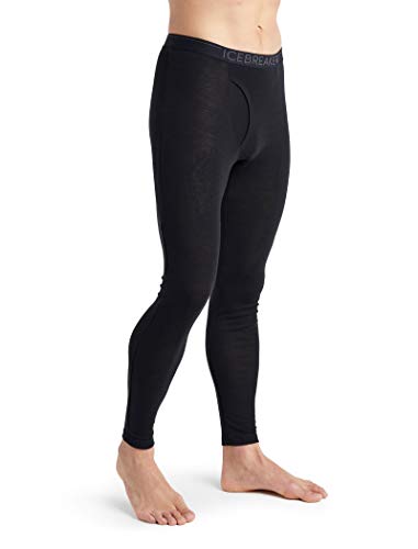 Icebreaker 100% Merinowolle Herren Base Layer - Everyday Leggings mit Eingriff - 175 Ultralight Fabric | Merino Unterwäsche | Thermo Unterwäsche Männer Winter | Thermounterwäsche - Schwarz, XL von Icebreaker