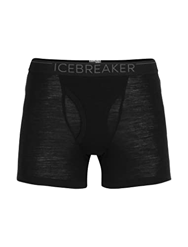 Icebreaker 100% Merinowolle Herren Base Layer - Everyday Boxers mit Eingriff - 175 Ultralight Fabric | Unterhosen Männer | Boxershorts | Unterwäsche | Merino Unterwäsche - Schwarz/Monsoon, S von Icebreaker