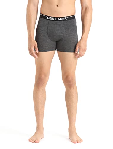 Icebreaker Herren Anatomica Boxershorts - Herren Unterhosen - Merinowolle Unterwäsche - Jet Heather, S von Icebreaker