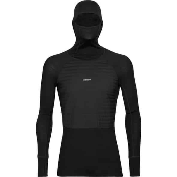 Icebreaker M ZoneKnit Insulated LS Hoodie Herren Funktionsunterhemd (Schwarz S ) Longsleeves von Icebreaker