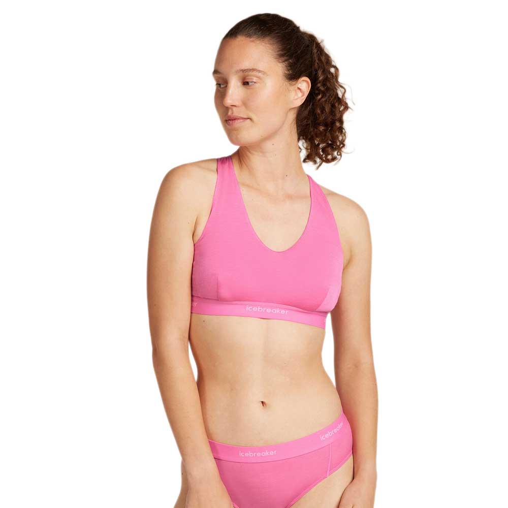 Icebreaker Merino 125 Cool Lite Sprite Racerback Sports Bra Rosa L Frau von Icebreaker