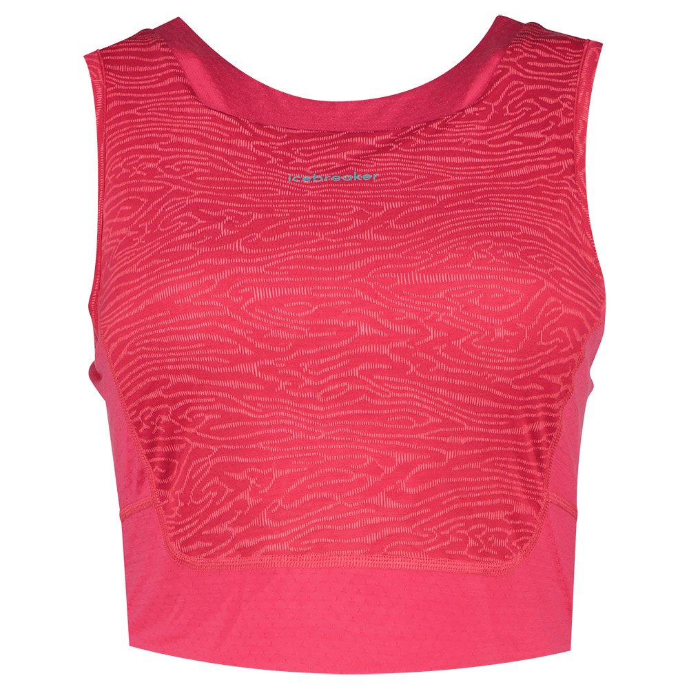 Icebreaker Merino 125 Zoneknit Cropped Topo Bra Sleeveless T-shirt Rosa S Frau von Icebreaker