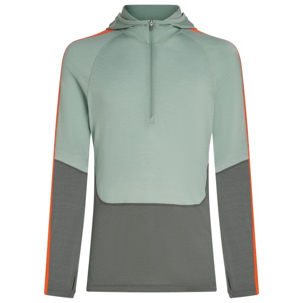 Icebreaker - Merino 200 Sonebula L/S Half Zip Hood - Merinounterwäsche Gr L grau von Icebreaker