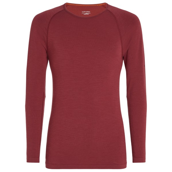 Icebreaker - Merino 260 Zoneknit Seamless L/S Crewe - Merinounterwäsche Gr L rot von Icebreaker