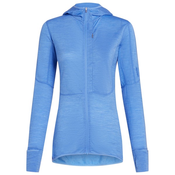 Icebreaker - Women's 200 RealFleece Descender L/S Zip Hoodie - Merinohoodie Gr M blau von Icebreaker