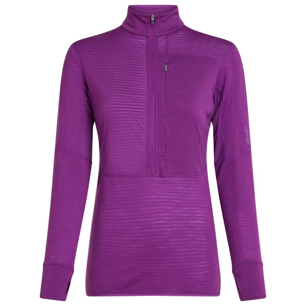 Icebreaker - Women's Realfleece Descender L/S Half Zip - Merinoshirt Gr XS lila von Icebreaker