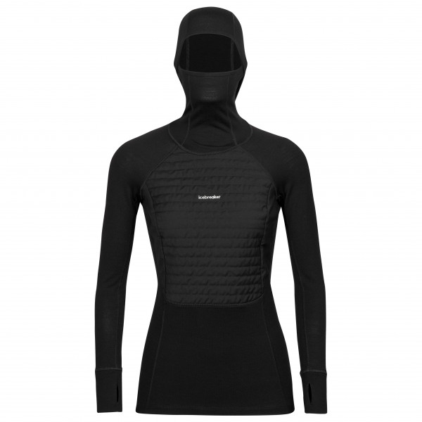 Icebreaker - Women's Zoneknit Insulated L/S Hoodie - Merinounterwäsche Gr S schwarz von Icebreaker