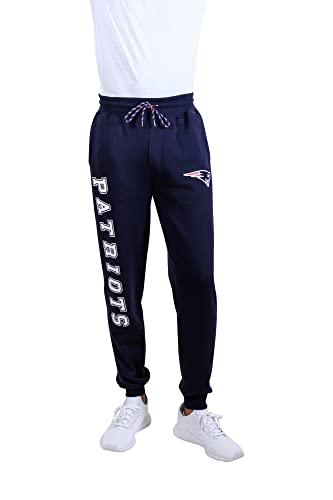 NFL Herren Jogger Pants Active Basic Fleece Sweatpants, Team Logo Dark, Herren, JBM2085A-NE-Medium, Navy, Medium von Ultra Game
