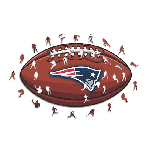 Iconic Puzzles, New England Patriots Crest, 100% ökologisch nachhaltiges Holzpuzzle mit offizieller Lizenz, Größe M, 270 Teile von Iconic Puzzles