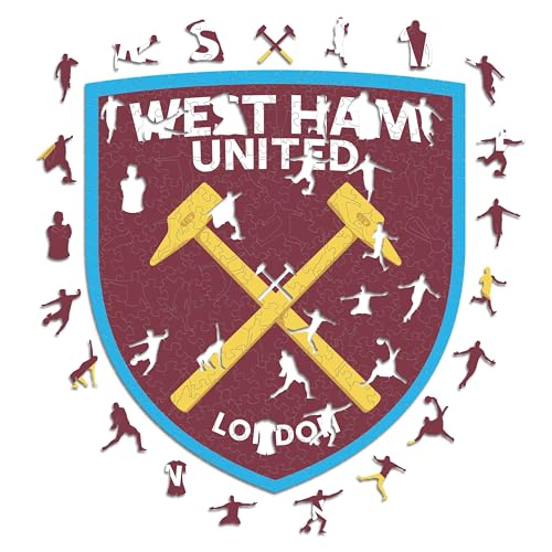 Iconic Puzzles, West Ham Crest, 100% ökologisch nachhaltiges Holzpuzzle mit offizieller Lizenz, Größe L, 500 Teile von Iconic Puzzles