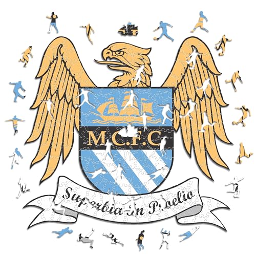 Iconic Puzzles, Manchester City Retro Crest, 100% ökologisch nachhaltiges Holzpuzzle mit offizieller Lizenz, Größe L, 500 Teile Iconic Puzzles, Manchester City Retro Crest, 100% ökologisch nachhaltiges Holzpuzzle mit offizieller Lizenz, Größe L, 500 Teile von Iconic Puzzles