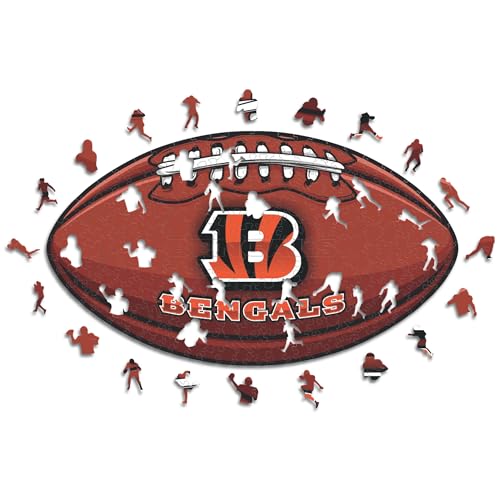 Iconic Puzzles, Cincinnati Bengals Crest, 100% ökologisch nachhaltiges Holzpuzzle mit offizieller Lizenz, Größe S, 150 Teile von Iconic Puzzles