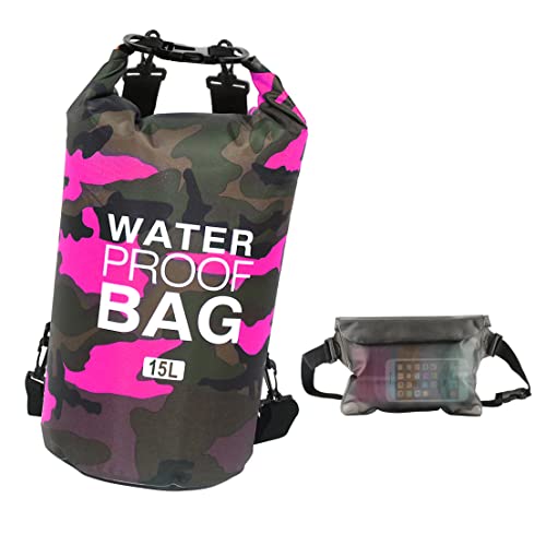 Idefair Wasserdichter Packsack, Schwimmender Trockenrucksack Strandtasche Leichter Trockensack für den Strand, Bootfahren, Angeln, Kajakfahren, Schwimmen, Rafting, Camping 5L 10L 15L 20L 30L von Idefair