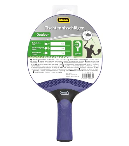 Idena 40263 - Tischtennisschläger mit geradem Griff, Wetter- und stoßfester Outdoor Schläger aus Kunststoff, abwaschbar und wasserfest Idena 40263 - Tischtennisschläger mit geradem Griff, Wetter- und stoßfester Outdoor Schläger aus Kunststoff, abwaschbar und wasserfest von Idena