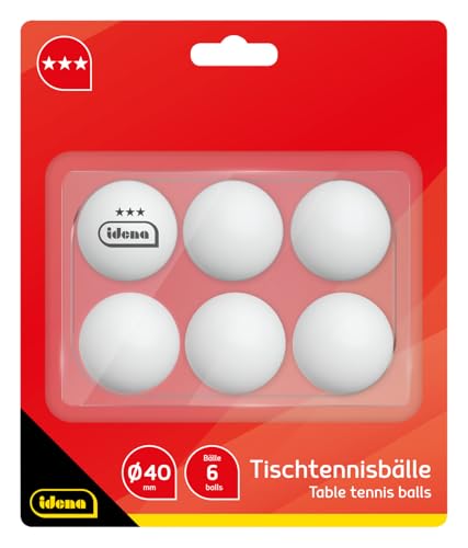 Idena 7440022 - Tischtennisbälle 6 Stück in weiß, Durchmesser 40 mm nach ITTF Wettbewerbsrichtlinien, 3 Stern Qualität, für den Verein, in der Freizeit und Hobbysportler Idena 7440022 - Tischtennisbälle 6 Stück in weiß, Durchmesser 40 mm nach ITTF Wettbewerbsrichtlinien, 3 Stern Qualität, für den Verein, in der Freizeit und Hobbysportler von Idena