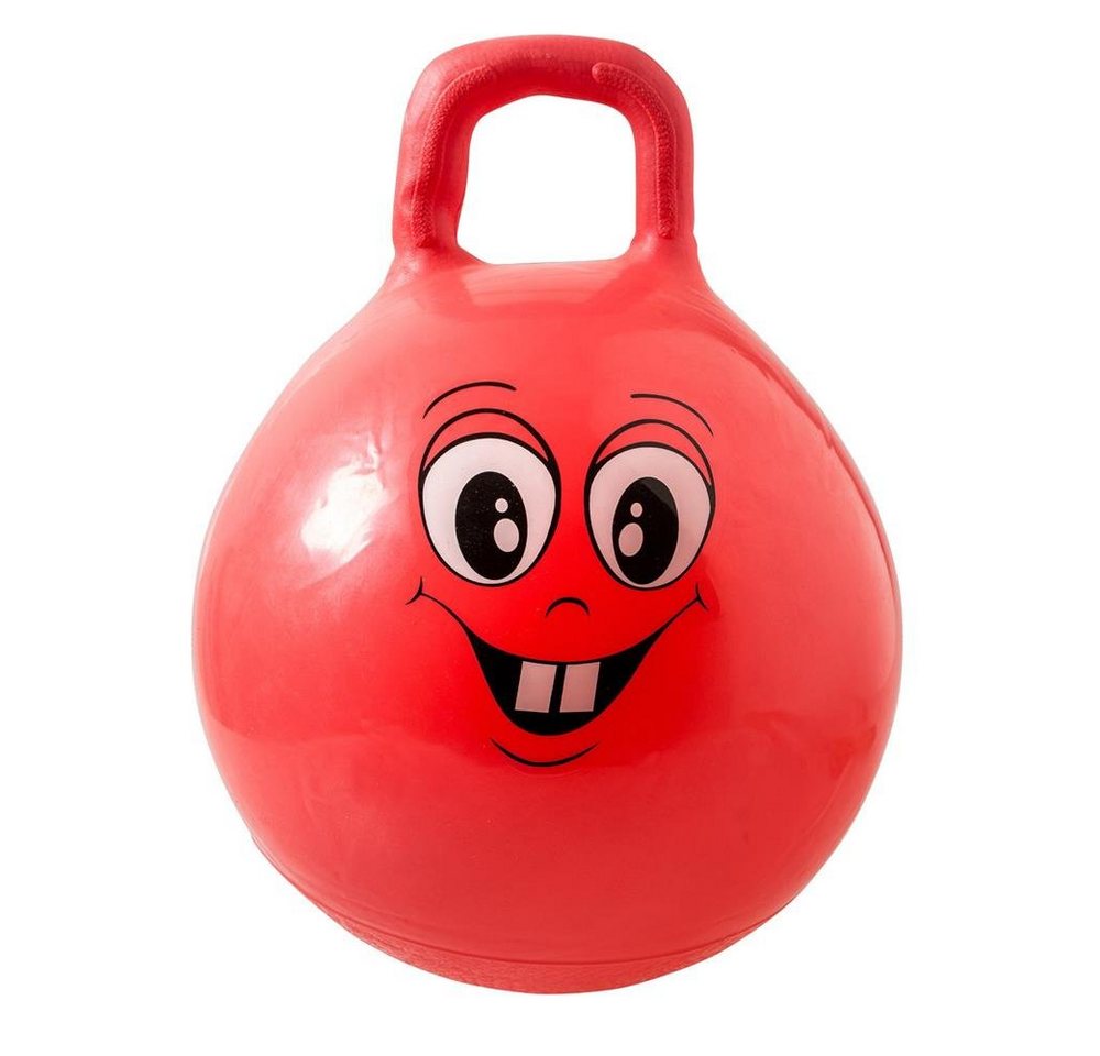 Idena Hüpfball Happy Face, Rot, 40-50 cm Durchmesser, belastbar bis 50 kg von Idena