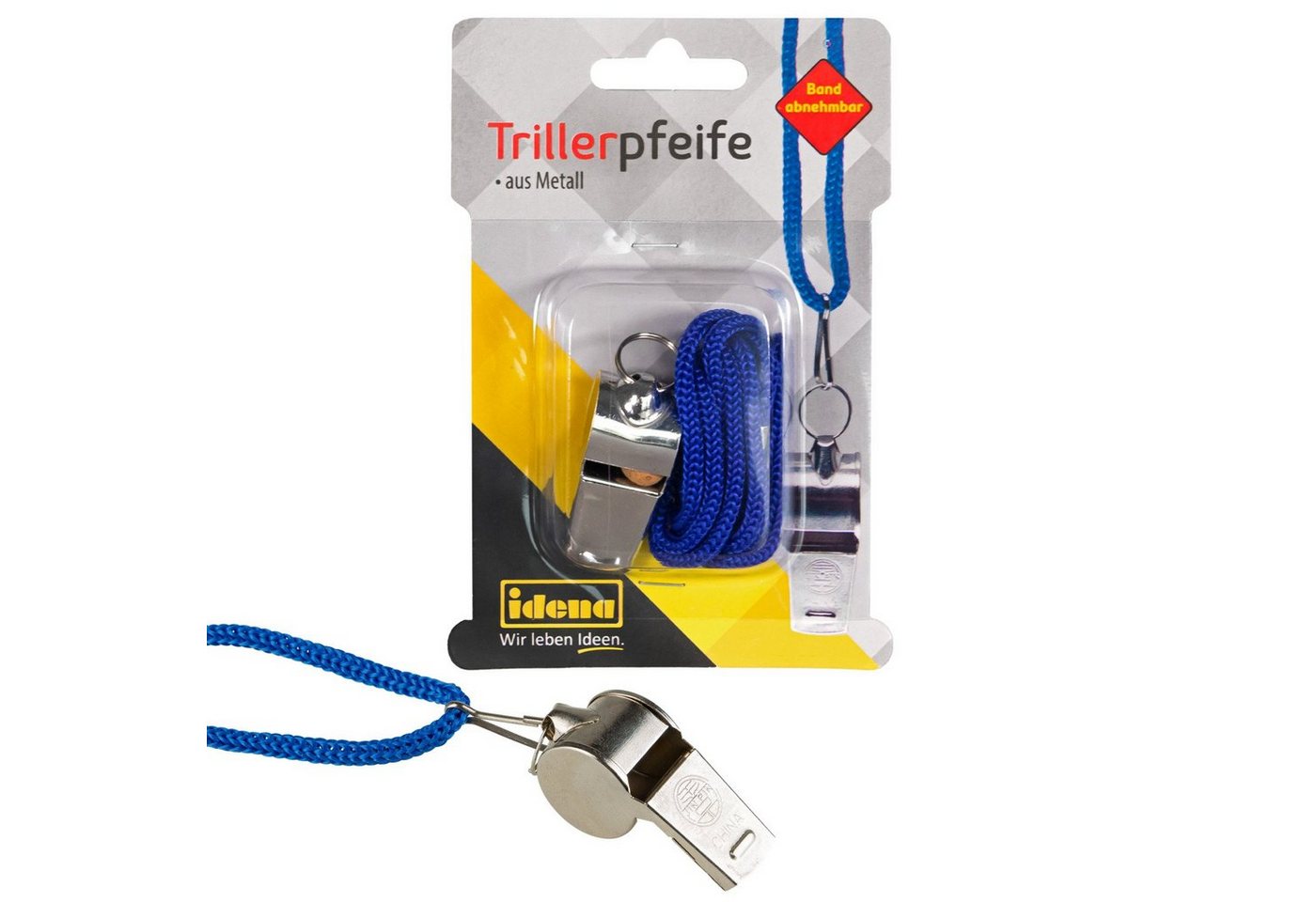 Idena Trillerpfeife Idena 40187 - Triller-Pfeife aus Metall, Signal-Pfeife mit blauem Idena Trillerpfeife Idena 40187 - Triller-Pfeife aus Metall, Signal-Pfeife mit blauem von Idena