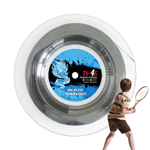 Tennissaite, 4G Polyester Tennisschlägersaite, Tennisschlägersaite mit Großer Platte, 200M Haltbare Tennissaitenrolle, Schlägerdraht für Menschen mit Leichten Handgelenk und Ellenbogenverletzungen von Idezek