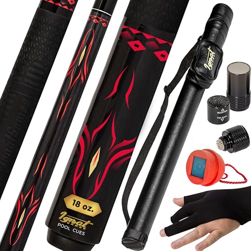 IgnatGames 2-teiliges Billardqueue – 18/19/20/21 oz. 58" Kanadischer Ahorn, Professionelle Billard Pool Queues mit Köcher, 3-in-1 Tip Tool, 3-Finger-Handschuh und Kreidehalter IgnatGames 2-teiliges Billardqueue – 18/19/20/21 oz. 58" Kanadischer Ahorn, Professionelle Billard Pool Queues mit Köcher, 3-in-1 Tip Tool, 3-Finger-Handschuh und Kreidehalter von IgnatGames