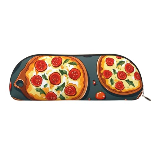 IguaTu Valentinstag Leder Bleistift Tasche - Kosmetiktasche mit glattem Reißverschluss - Münztasche - Büro Schreibwaren Organizer, Pizza Food, Einheitsgröße, Schulranzen von IguaTu