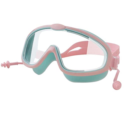 Illkjasfc Exquisite Kinder-Schwimmbrille mit Ohrstöpseln für kreative Schwimmbrille mit großem Rahmen, auslaufsicher und beschlagfrei von Illkjasfc