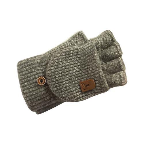 Illkjasfc Halbfinger-Handschuhe für den Innenbereich, Winter, Innenbereich, Touch, Schreibhandschuhe, warm, gestrickt, Handwärmer, Outdoor-Fahrradhandschuhe von Illkjasfc