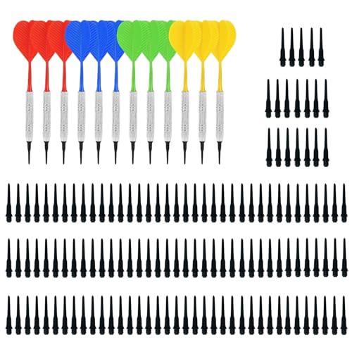 Illkjasfc Set Aus 12 Stück 14 G Professionellen Darts Mit Weicher Spitze Und Eisenvernickeltem Schaft. Darts Mit Kunststoffspitze Brechen Und Verbiegen Sich Nicht Leicht von Illkjasfc