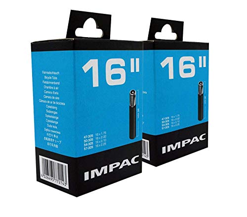 Impac 2 Packung Cycle Rohr 16" Schrader Ventil (Auto Typ Ventil) - 16 X 1.75-2.25 (47-305/57-305) von Impac