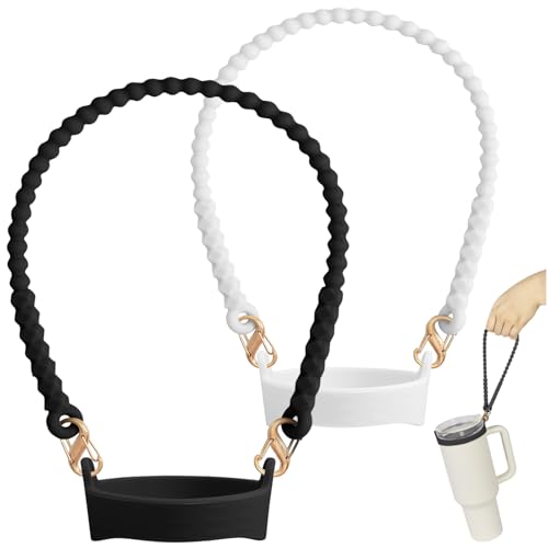 Incycall 2er Pack Wasserflaschenhalter – Weicher Silikon-Flaschenhalter, Tragegurt, Lanyard für 8-40oz Wasserflaschen, kompatibel mit Stanley Cup (Schwarz+Weiß) Incycall 2er Pack Wasserflaschenhalter – Weicher Silikon-Flaschenhalter, Tragegurt, Lanyard für 8-40oz Wasserflaschen, kompatibel mit Stanley Cup (Schwarz+Weiß) von Incycall