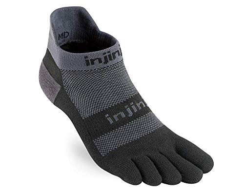 Injinji Herren Run Midweight No Show Toesocks, Herren, schwarz/grau, Large Injinji Herren Run Midweight No Show Toesocks, Herren, schwarz/grau, Large von Injinji
