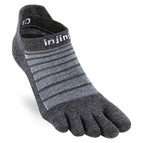 Injinji Run Lightweight No-Show Merino Socken, slate, S von Injinji