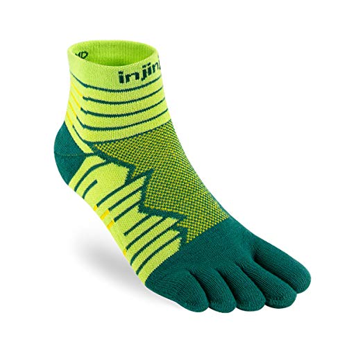 Injinji Run Technical Mini Crew Socken gelb/grün Schuhgröße M | EU 40,5-44 2021 Laufsocken von Injinji