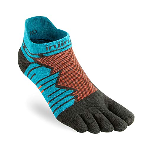 Injinji Ultra Run No-Show Socken türkis/grau Schuhgröße L | EU 44,5-47 2021 Laufsocken von Injinji