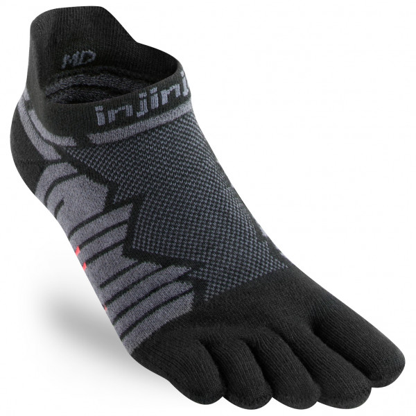 Injinji - Run Technical No Show - Laufsocken Gr M schwarz von Injinji