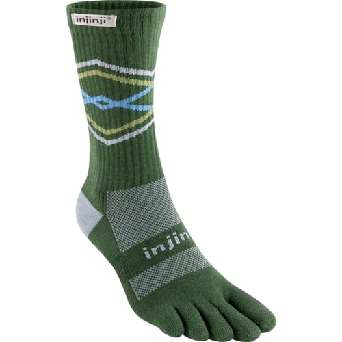 Injinji Trail Midweight Crew Socken, Forest, S Injinji Trail Midweight Crew Socken, Forest, S von Injinji