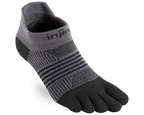 Injinji Zehen-Laufsocken für Damen, leicht, Nicht auftragend X-Small Schwarz von Injinji