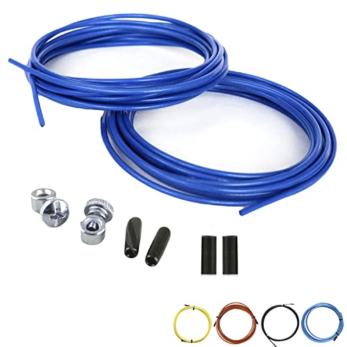 InnoTi Ersatzpack für Crossfit Springseil - Ersatzkit mit 2 Stahlkabeln von 3m - Anpassbar an alle Springseile mit 2,5mm Dicke - Gummistopper und Befestigungsschrauben inclusive (BLAU) von InnoTi