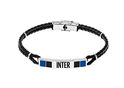 F.C. Internazionale Armband aus Stahl Kordelzug, Herren, Schwarz Blau Stahl, Taglia Unica, Edelstahl, Kein Edelstein. F.C. Internazionale Armband aus Stahl Kordelzug, Herren, Schwarz Blau Stahl, Taglia Unica, Edelstahl, Kein Edelstein. von Inter