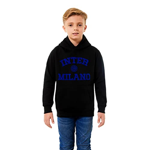 FC Internazionale Milano S.p.A. Sweatshirt mit Kapuze für Kinder und Jungen, Schwarz, 8 Jahre von Inter