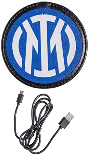 Hallo Tech Artisans Wireless Charger Offizielles F.C. Inter, universelles Handy-Ladegerät, entworfen und gedruckt in Italien, tragbares Ladegerät für Nerazzurri-Fans, Schwarz und Blau mit neuem Logo von Inter