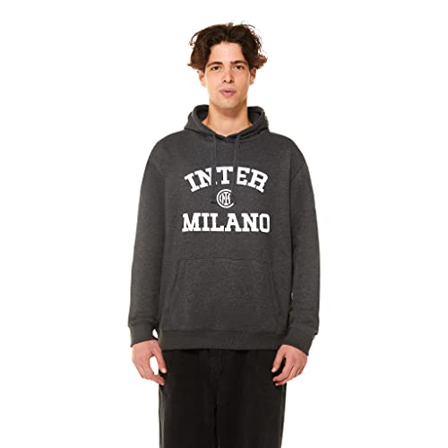 Inter FC Internazionale Milano S.p.A Sweatshirt mit Kapuze, Unisex-Erwachsene, offizielles Produkt, Kollektion Back to Stadium, grau, S von Inter