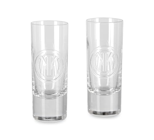 Inter Linea Cucina, Set mit zwei Shotgläsern, transparentes Glas mit geprägtem Logo, offizielles Produkt Inter Linea Cucina, Set mit zwei Shotgläsern, transparentes Glas mit geprägtem Logo, offizielles Produkt von Inter