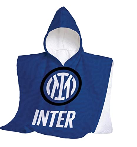 Inter Poncho aus Frottee für Kinder, 100% Baumwolle, 50 x 50 cm, offizielles Produkt, Unisex von Inter