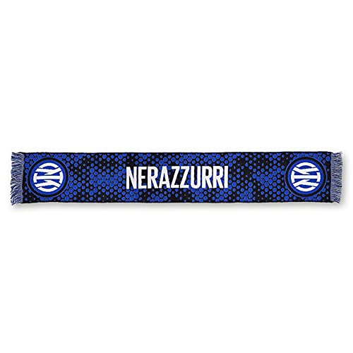 Inter Schal mit Jaquard-Logo, verschiedene Farben, Unisex-Erwachsene, Schriftzug Nerazzurri Schwarz/Blau, Einheitsgröße von Inter